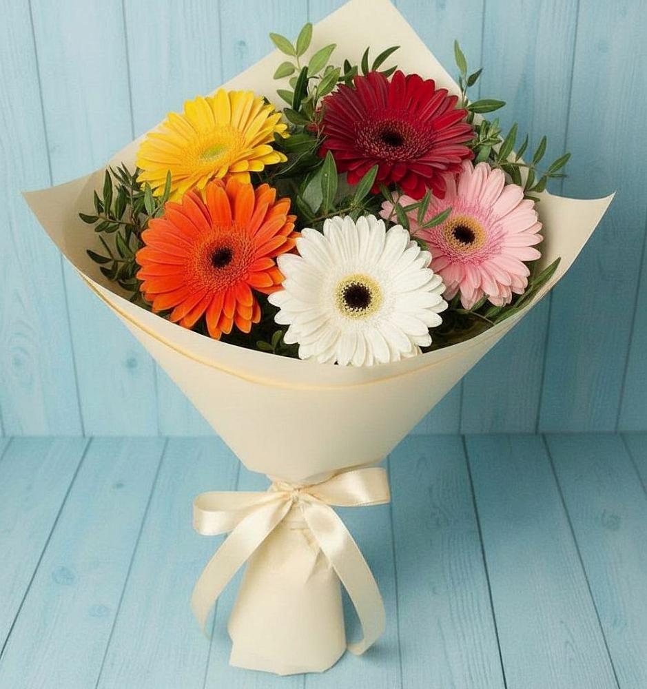Букет цветов из: Герберы в Денежниково