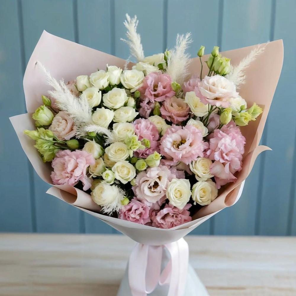 Букет цветов из: Альстромерии и Розы в Денежниково