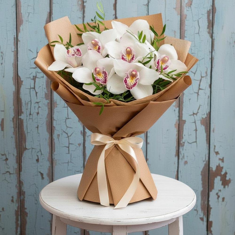 Букет цветов из: Орхидеи и Розы в Денежниково