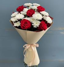 Букет цветов из:  Розы и Хризантемы в Денежниково