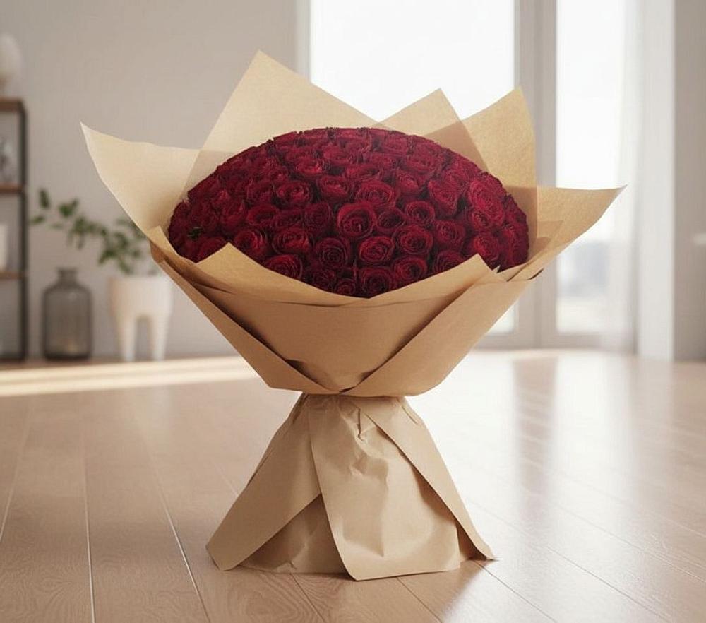 Букет 101 Красная роза в Денежниково